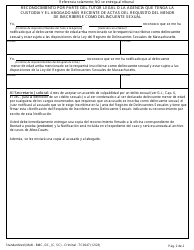 Formulario TC0047 Notificacion Del Requisito De Inscribirse Como Delincuente Sexual - Massachusetts (Spanish), Page 2
