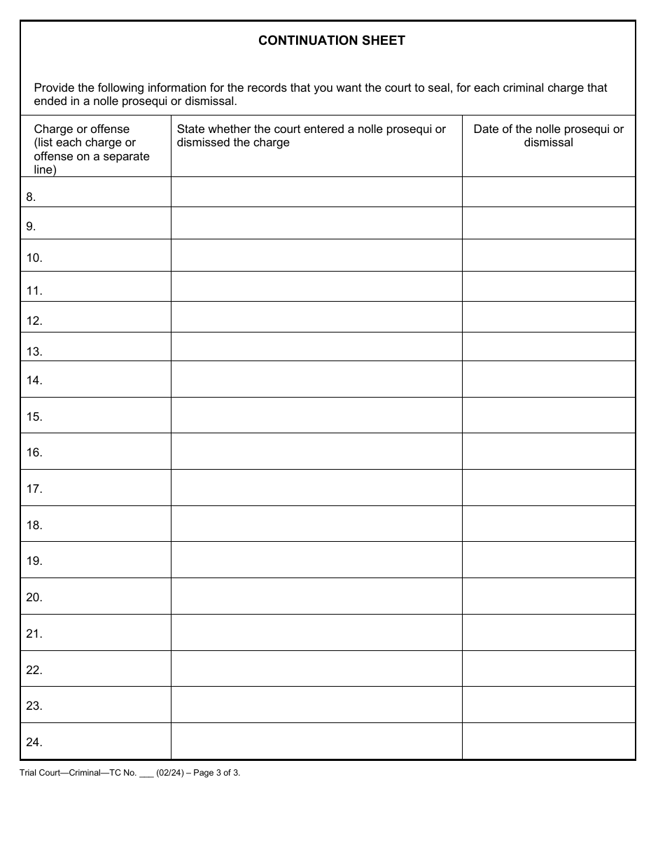 Petition to Seal Criminal Records for Nolle Prosequi or Dismissal - Massachusetts, Page 3