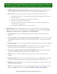 Instructions for CACFP Nonprofit Status Income and Expenditure Report for Child Day Care Centers, Emergency Shelters, at-Risk Afterschool Programs, and Adult Day Care Centers - Connecticut, Page 2