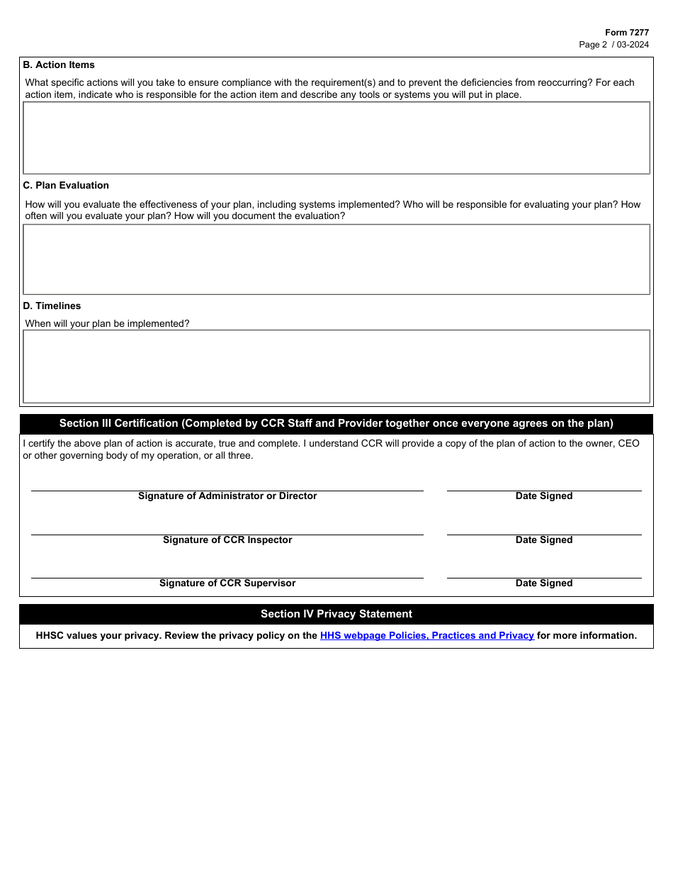 Form 7277 Download Fillable PDF or Fill Online Child Care Regulation ...