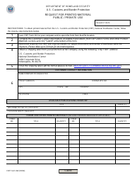Document preview: CBP Form 262 Request for Printed Material - Public/Private Use