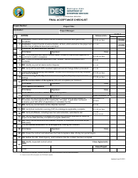 Document preview: Final Acceptance Checklist - Washington