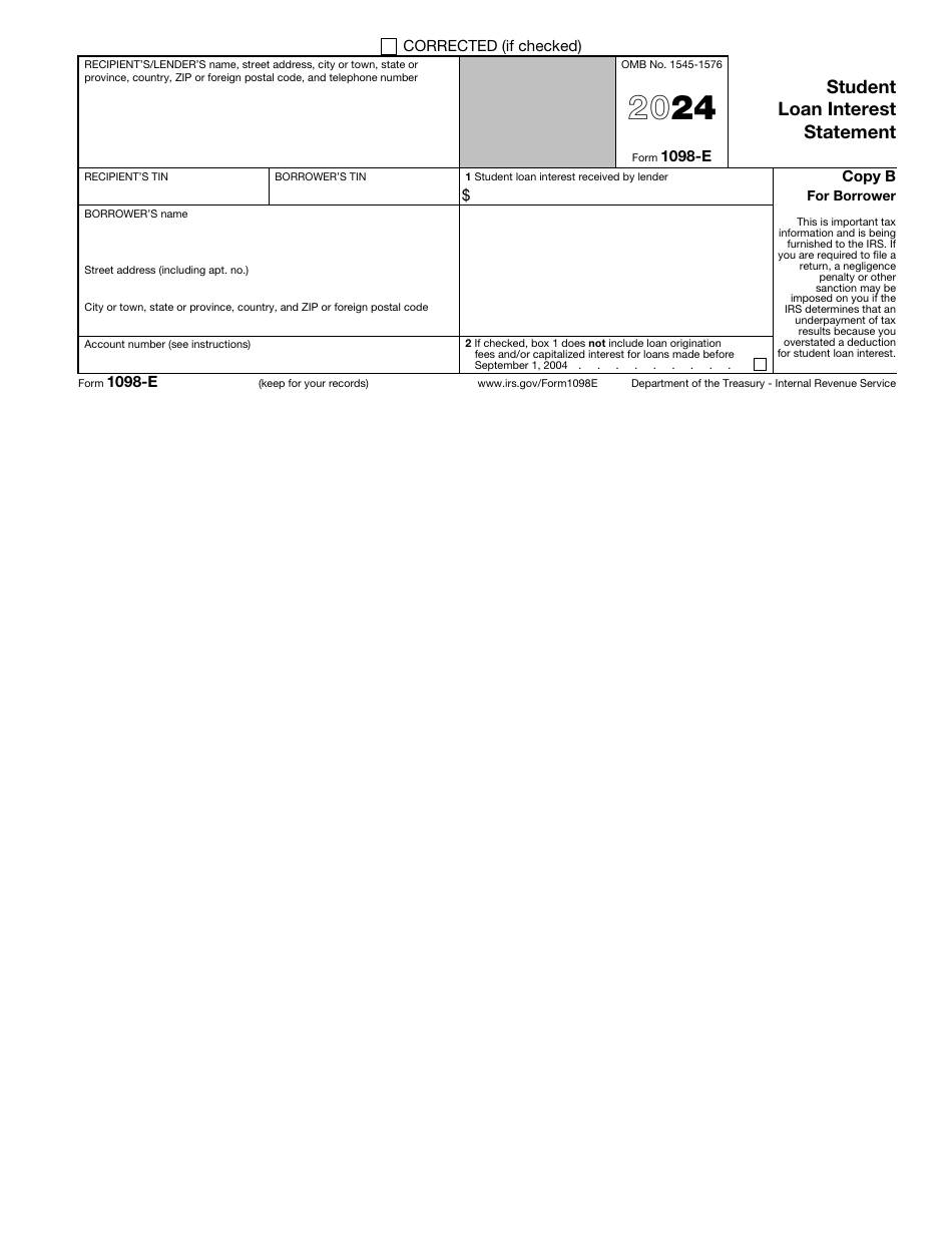 IRS Form 1098-E Student Loan Interest Statement, Page 3