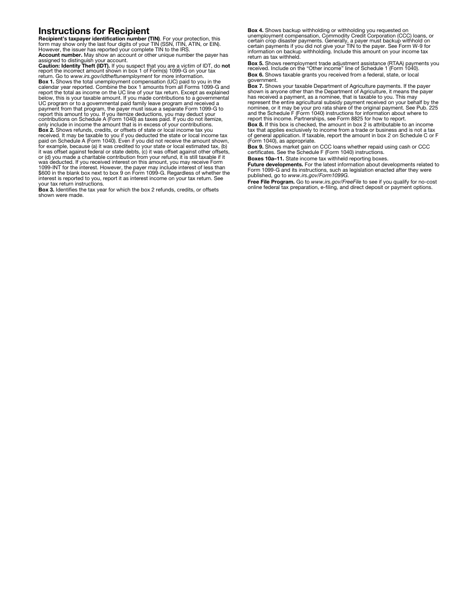 IRS Form 1099-G Certain Government Payments, Page 5