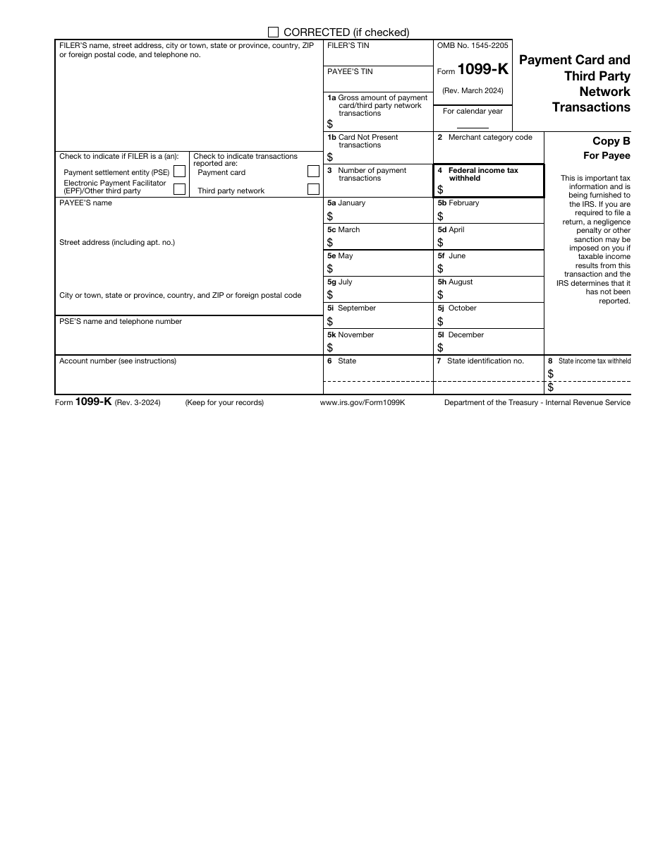IRS Form 1099-K Payment Card and Third Party Network Transactions, Page 4