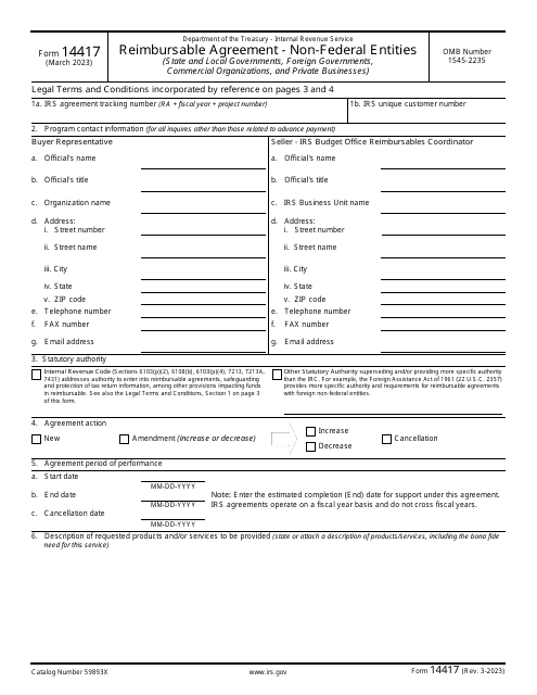 IRS Form 14417  Printable Pdf