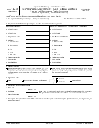 IRS Form 14417 Reimbursable Agreement - Non-federal Entities (State and Local Governments, Foreign Governments, Commercial Organizations, and Private Businesses)