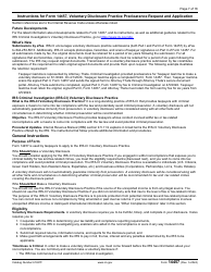 IRS Form 14457 Voluntary Disclosure Practice Preclearance Request and Application, Page 7