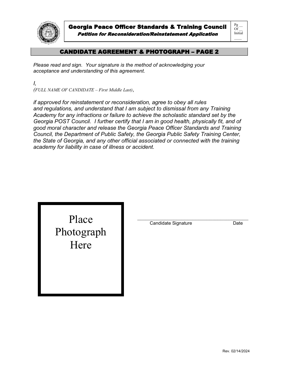 Petition for Reconsideration / Reinstatement Application - Georgia (United States), Page 2