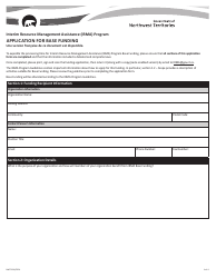 Form NWT9156 Application for Base Funding - Interim Resource Management Assistance (Irma) Program - Northwest Territories, Canada