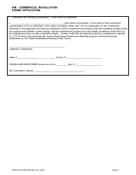 TDLR Form IHB151N Ihb - Commercial Installation Permit Application - Texas, Page 4