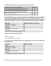 Child Care Counts: Stabilization Payment Program Round 4 Feedback Questions - Wisconsin, Page 2