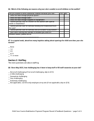 Child Care Counts: Stabilization Payment Program Round 4 Feedback Questions - Wisconsin, Page 3