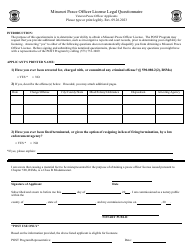 Missouri Peace Officer License Application for Veteran Peace Officers - Missouri, Page 3