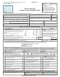 Form 64-029 Application for License to Sell Nursery Stock - California