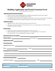 Building Permit Extension and Trade Completion Permit Application - City of San Antonio, Texas