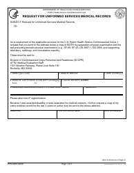 Form PHS-6380 Request for Uniformed Services Medical Records