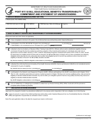 Form PHS-7082-2 Post-9/11 Gi Bill Educational Benefits Transferability Commitment and Statement of Understanding