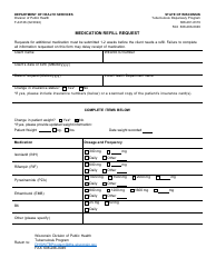 Document preview: Form F-44126 Medication Refill Request - Wisconsin