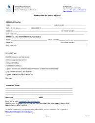Document preview: Form I137 Administrative Appeal Request - Virginia