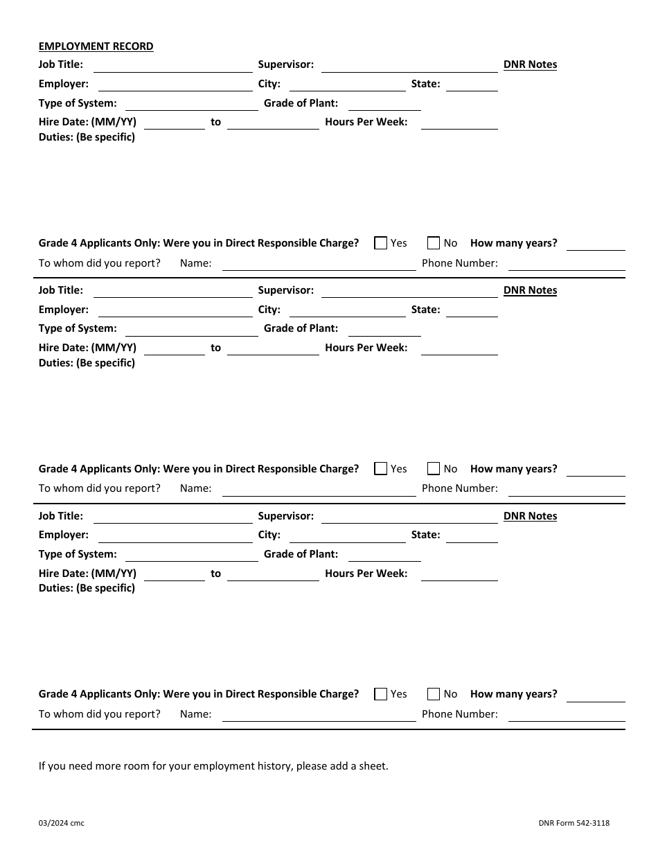 DNR Form 542-3118 Iowa Operator Certification Exam Application - Water Treatment, Water Distribution, Wastewater - Iowa, Page 3