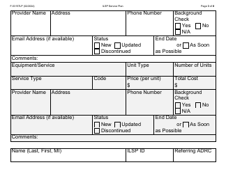 Form F-03157LP Independent Living Supports Pilot (Ilsp) Service Plan - Large Print - Wisconsin, Page 3