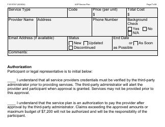 Form F-03157LP Independent Living Supports Pilot (Ilsp) Service Plan - Large Print - Wisconsin, Page 7