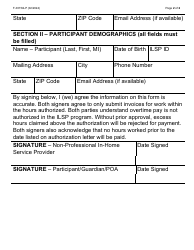 Form F-03154LP Ilsp Non-professional in-Home Service Provider Set-Up - Large Print - Wisconsin, Page 2
