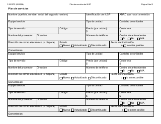 Formulario F-03157S Plan De Servicios Del Independent Living Supports Pilot (Piloto De Apoyos Para Una Vida Independiente, Ilsp) - Wisconsin (Spanish), Page 2