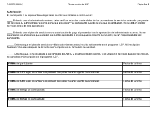 Formulario F-03157S Plan De Servicios Del Independent Living Supports Pilot (Piloto De Apoyos Para Una Vida Independiente, Ilsp) - Wisconsin (Spanish), Page 5