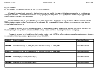 Form F-03157SO Independent Living Supports Pilot (Ilsp) Service Plan - Wisconsin (Somali), Page 5