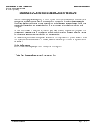 Formulario F-03266S Solicitud Para Reducir Su Sobrepago De Foodshare - Wisconsin (Spanish)