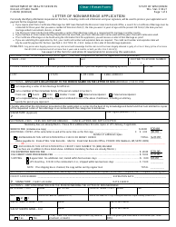Document preview: Form F-05260 Letter of Non-marriage Application - Wisconsin