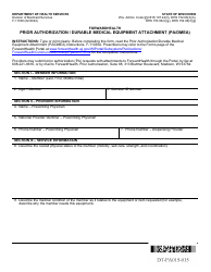 Document preview: Form F-11030 Prior Authorization/Durable Medical Equipment Attachment (Pa/Dmea) - Wisconsin