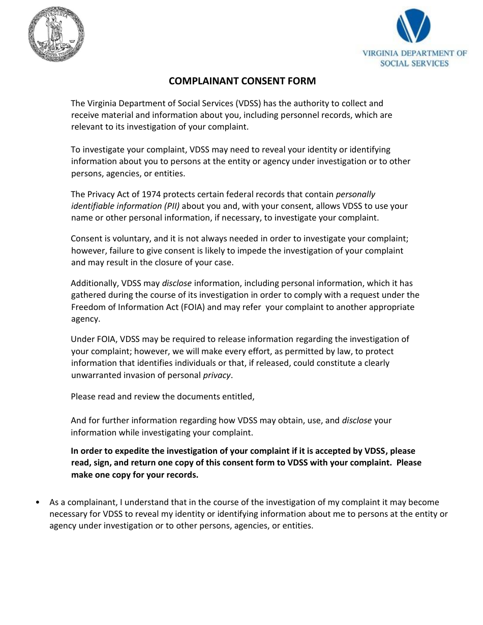 Information Privacy Complaint - Virginia, Page 3