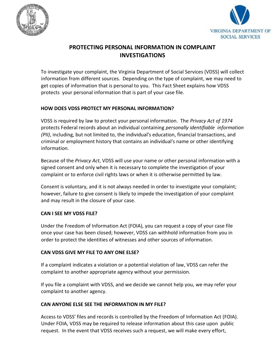 Information Privacy Complaint - Virginia, Page 7