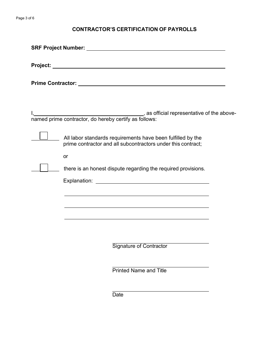 State Revolving Fund Final Project Closeout Checklist and Certifications - North Dakota, Page 3