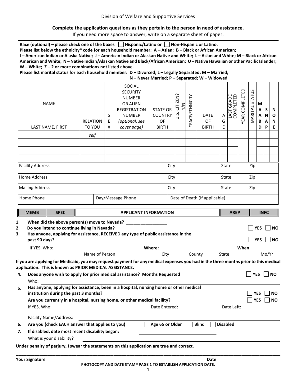 Form 2920-EM Application for Assistance - Supplemental Nutrition Assistance Program (Snap) - Nevada, Page 3