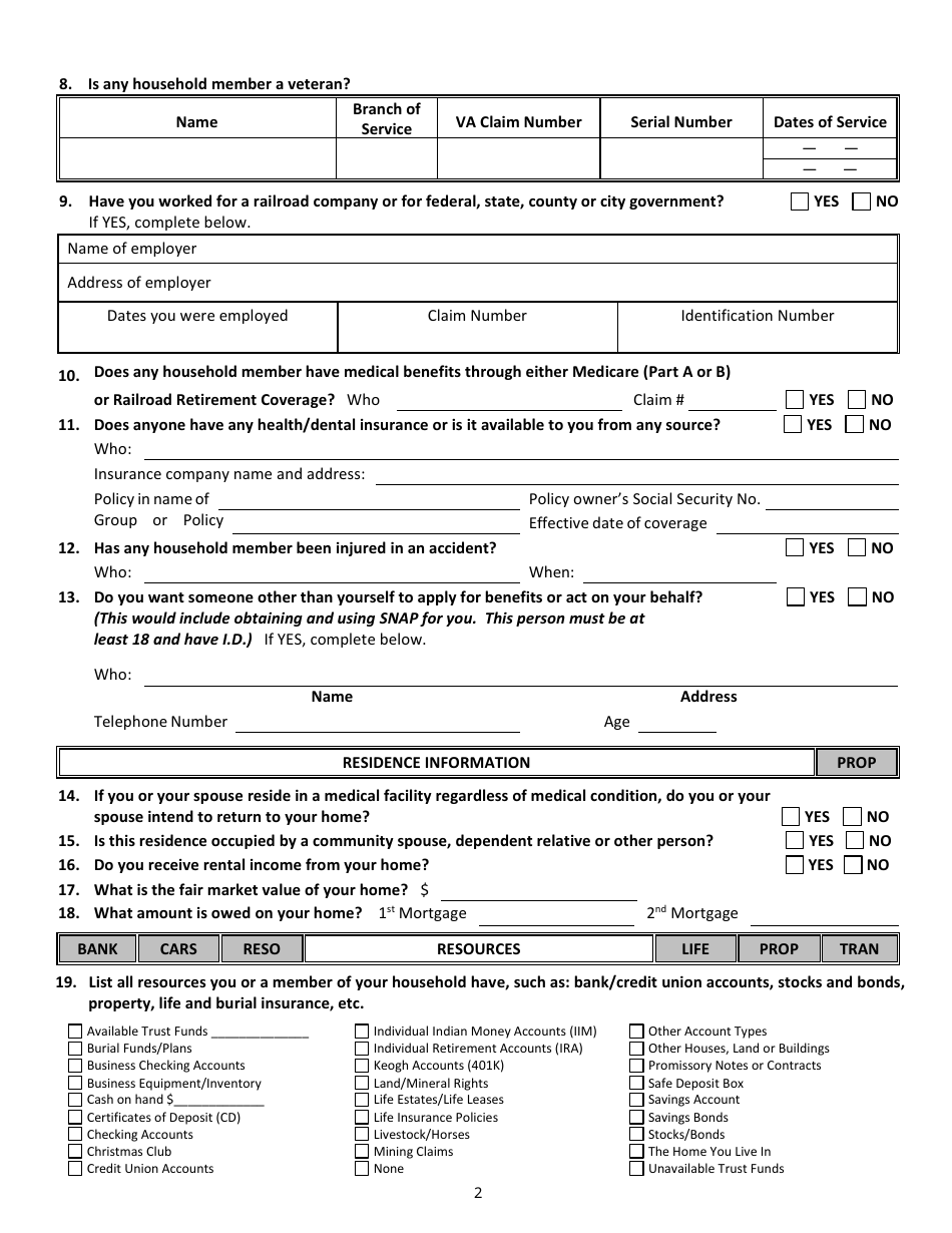 Form 2920-EM Application for Assistance - Supplemental Nutrition Assistance Program (Snap) - Nevada, Page 4