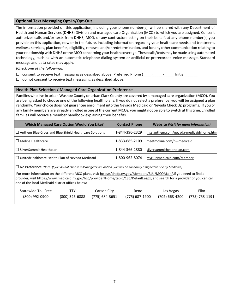 Form 2920-EM Application for Assistance - Supplemental Nutrition Assistance Program (Snap) - Nevada, Page 9