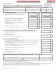 Document preview: Form 5080 Sales, Use and Withholding Taxes Monthly/Quarterly Return - Michigan, 2024
