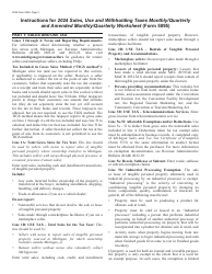 Form 5095 Sales, Use and Withholding Taxes Monthly/Quarterly and Amended Monthly/Quarterly Worksheet - Michigan, Page 2