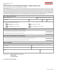 Form 5422 Aviation Fuel Informational Report - Sales and Use Tax - Michigan