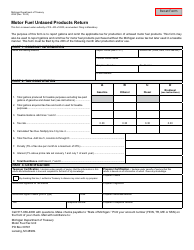 Form 4334 Motor Fuel Untaxed Products Return - Michigan