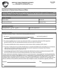 Document preview: Form 6766 Appointment of Retired School Resource Officer - Kentucky