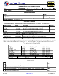 Document preview: Form VTR-006 Voter Registration Application Request Form - Harris County, Texas