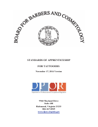 Document preview: Form A450-TAPPR_CERT Tattooer Apprentice Certification Application - Virginia