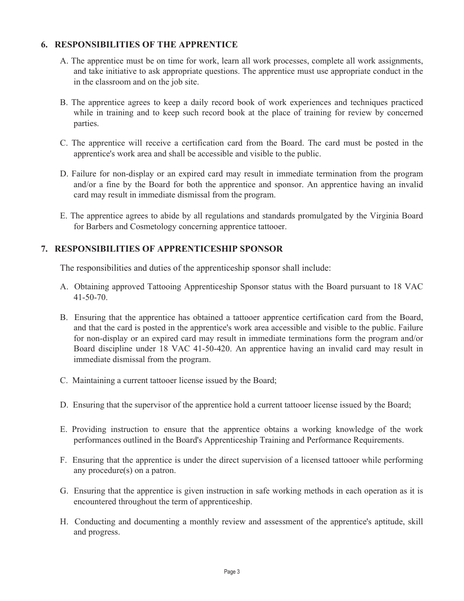 Form A450-TAPPR_CERT Tattooer Apprentice Certification Application - Virginia, Page 6