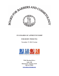 Document preview: Form A450-BP_SOA Body-Piercing Apprentice Certification Application - Virginia