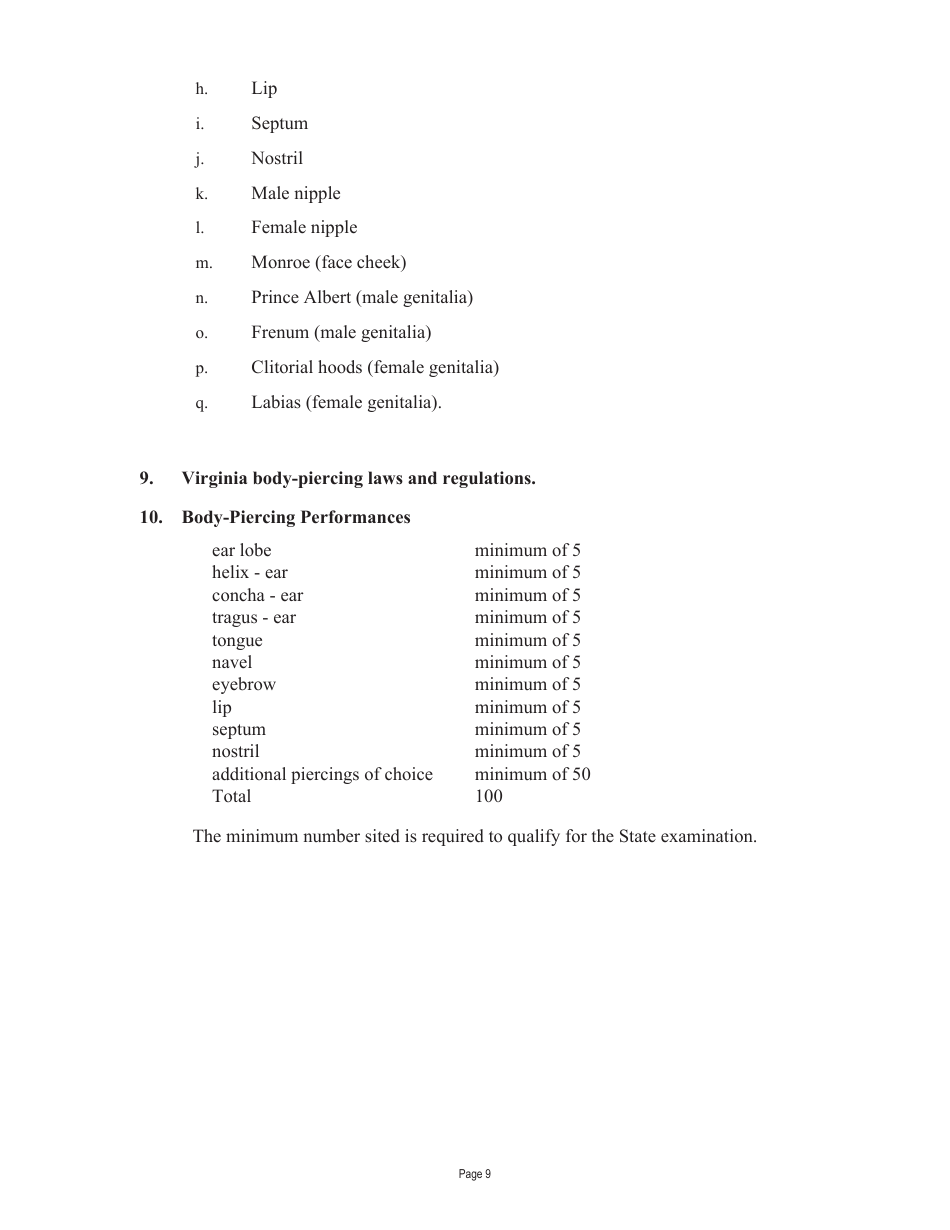Form A450-BP_SOA Body-Piercing Apprentice Certification Application - Virginia, Page 12